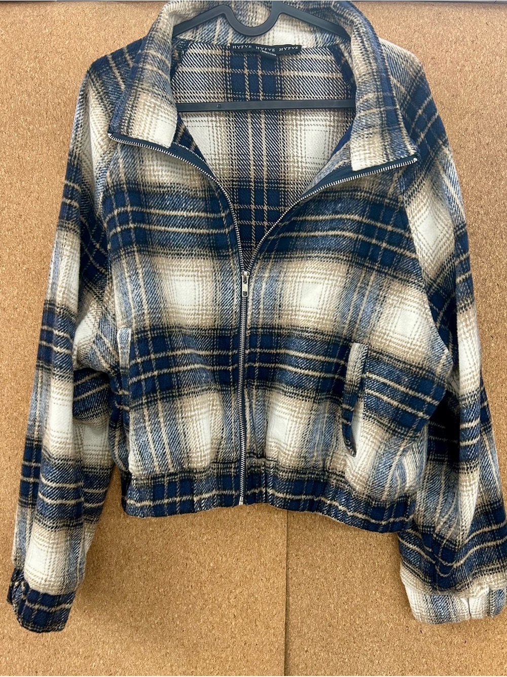 Plaid Zip-Up Bomber Jacket